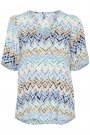 Culture Kendall SS Blouse Blue Graphic