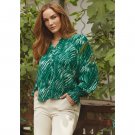 Isay Annica Flounce Blouse Green Float