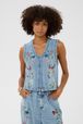 CULTURE TIALA ANICETA EMBROIDERY WAISTCOAT LIGHT BLUE WASH