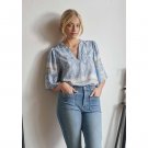 ISAY ANE S/S BLOUSE LIGHT BLUE BORDER PAISLEY