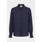 ISAY ANE SMOCK SHIRT NAVY DOT