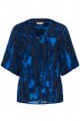 Culture Chania SS Blouse Blue Graphic