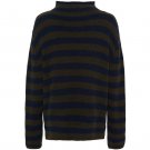 Isay Anna Highneck Pullover Brown/Navy Stripe