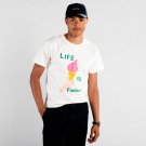 DEDICATED T-SHIRT STOCKHOLM LIFE IS FANTASTIC OFF-WHITE
