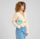 Dedicated Cardigan Kanan Aplication Flower Vanilla White