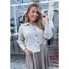 Isay Anna Colar Cardigan Smokey