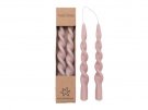 EDELWEISS TWISTED CANDLES MISTY ROSE 2-PACK
