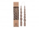 EDELWEISS TWISTED CANDLES SIMPLY TAUPE 2-PACK