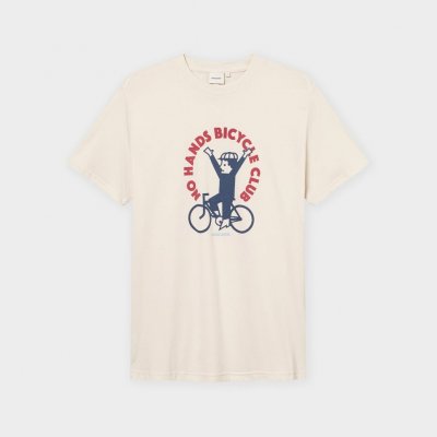 Dedicated T-shirt Stockholm No Hands Oat White Rainy Day