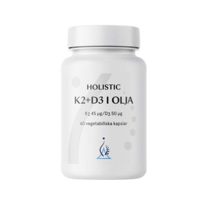 Holistic K2+D3-vitamin i olivolja 60 vegetabiliska kapslar