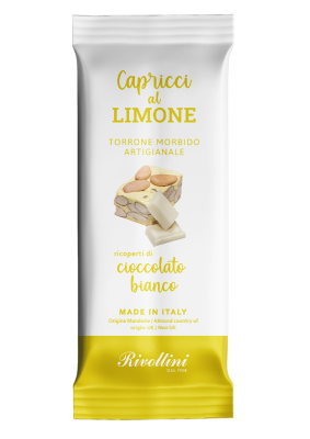 Rivoltini Capricci al Limone Mjuk nougat med citron doppad i vit choklad 20g