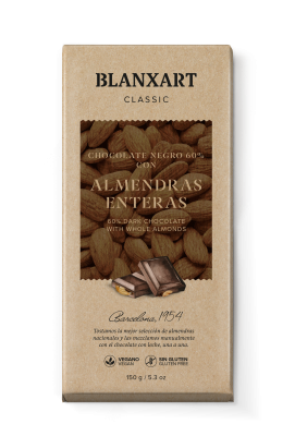 Blanxart Mörk Chokladkaka Ghana 60% med Mandel 150g