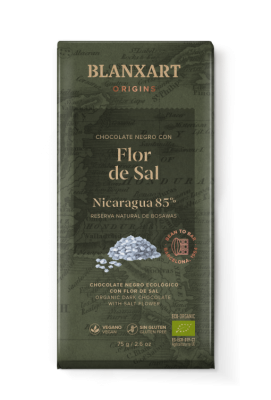 Blanxart Mörk Chokladkaka Nicaragua 85% Havssalt EKO 75g