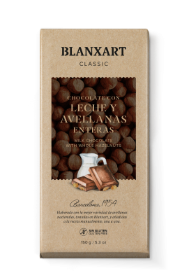 Blanxart Mjölkchoklad Ghana 33% med Hasselnötter 150g