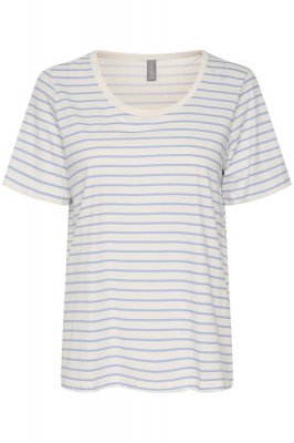 Culture Deia Oneck Tshirt White/Blue Stripe