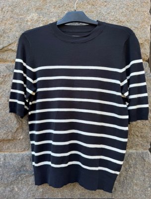 Culture Annemette SS Pullover BlackWhite Stripe