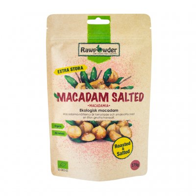 Rawpowder Macadamia nötter Saltade/Rostade 175g