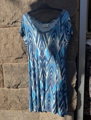 Isay Kalla Jersey Dress Blue Zig Zag
