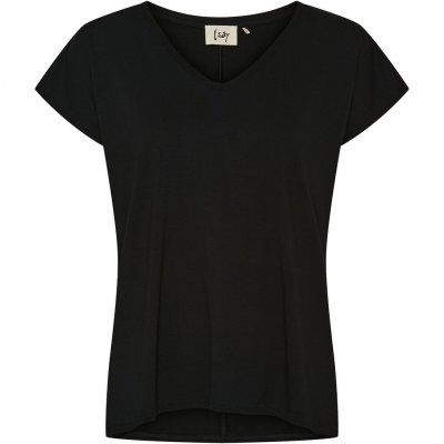Isay Louise V-Neck T-Shirt Black