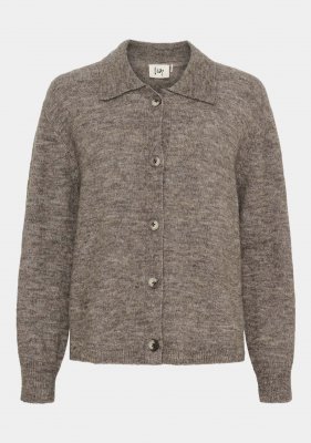 Isay Anna Colar Cardigan Taupe Melange