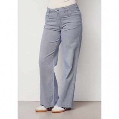 Isay Como Stripe Wide Pant Blue Pinstripe