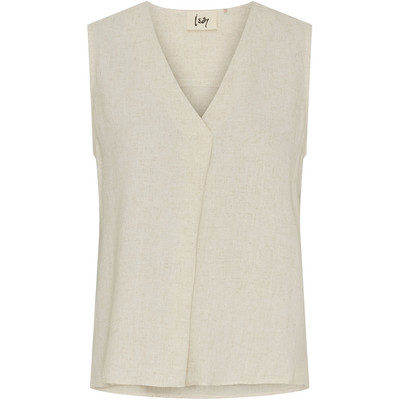 Isay Pearl V-Neck Top Sand