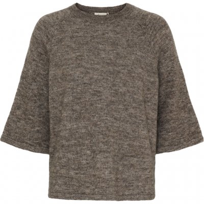 Isay Anna 3/4 Sleeve Pullover Taupe Melange