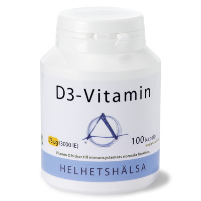Helhetshälsa D3-vitamin 3000IE 75µg 100k veg