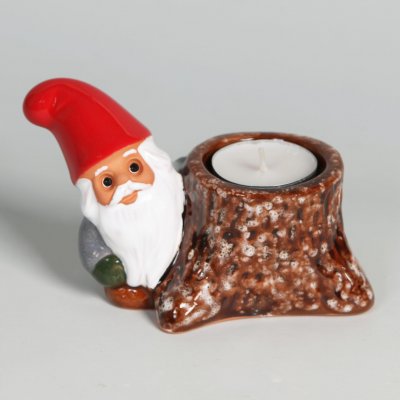 Rolf Berg Minitomte med stubbe, v-ljus 13 cm