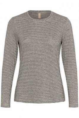 CULTURE ALEXANDRA JERSEY LS TSHIRT BLACK/WHITECAP S