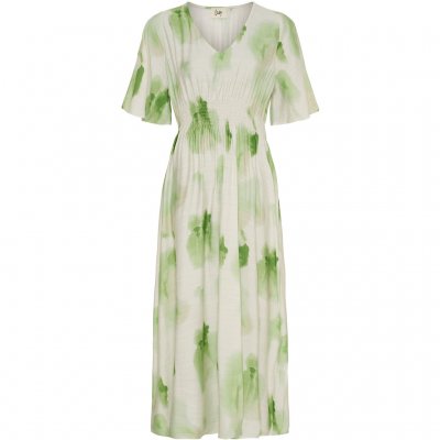 ISAY ANE STRETCH DRESS GREEN WATERCOLOR