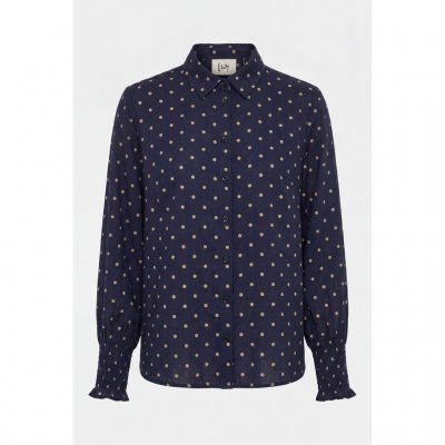 ISAY ANE SMOCK SHIRT NAVY DOT