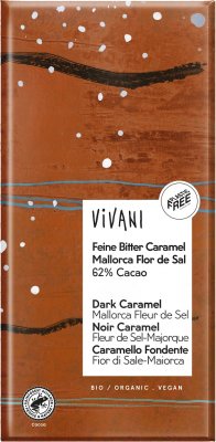 Vivani Mörk Choklad 62% Karamell och havssalt 80g