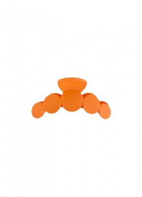 Black Colour Bubble Matt Hair Claw Orange