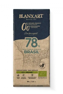Blanxart Mörk Choklad Brasil 78% Osötad 80g EKO