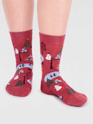 Thought Gloria Gots Organic Cotton Christmas Scene Sock stl.36-40