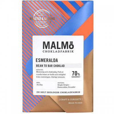 Malmö Chokladfabrik Craft Esmeralda 70%, 58g