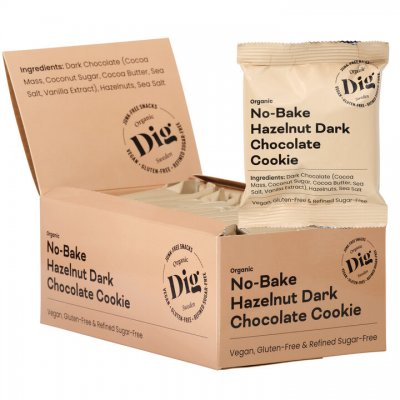Get Raw Dig Organic No-Bake Hazelnut Dark Chocolate Cookie 30g