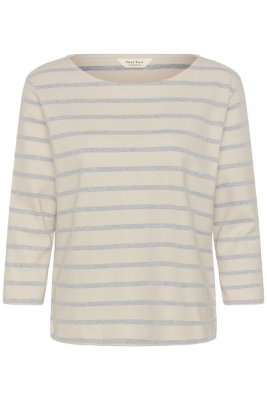 Part Two Nela T-Shirt Eggnog Grey Stripe