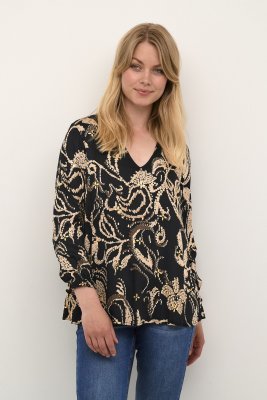 Culture Fonda Blouse Black W/Foil