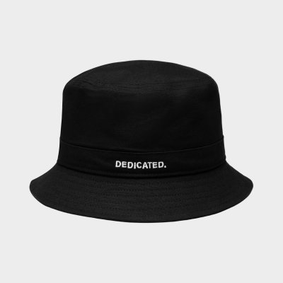 Dedicated Bucket Hat Logo Black