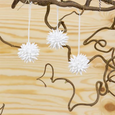 A World of Craft Kotte Mini Julhänge 6-pack vit