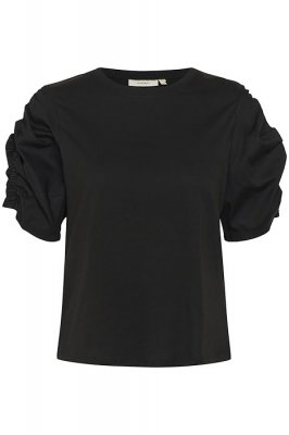 INWEAR PAYANA WOVEN TRIM TSHIRT BLACK
