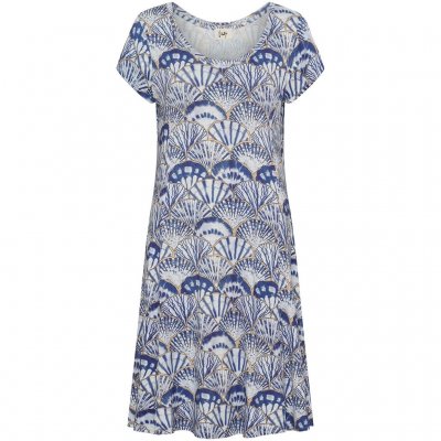 ISAY KALLA JERSEY DRESS BLUE SEASHELL