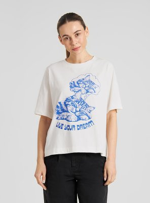 Dedicated T-Shirt Vadstena Live Your Dream Off-White Whisper
