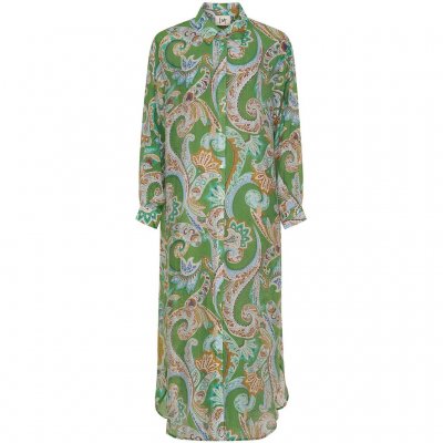 ISAY LOTTA SHIRT DRESS GRASS GREEN PAISLEY