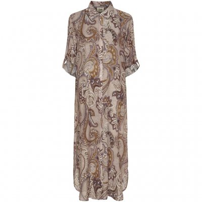 ISAY LOTTA SHIRT DRESS TAUPE PAISLEY