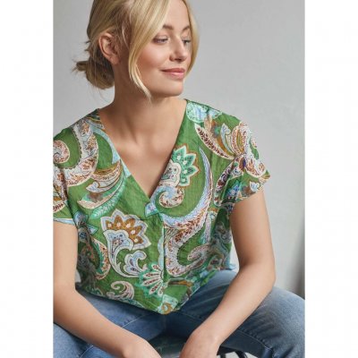 ISAY LOTTA TOP GRASS GREEN PAISLEY