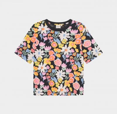 Dedicated T-shirt Vadstena Meadow Flowers Big Multi Color