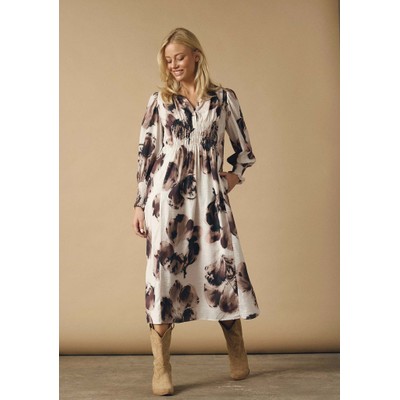 ISAY NAOMI V-NECK DRESS AUBERGINE FLORAL